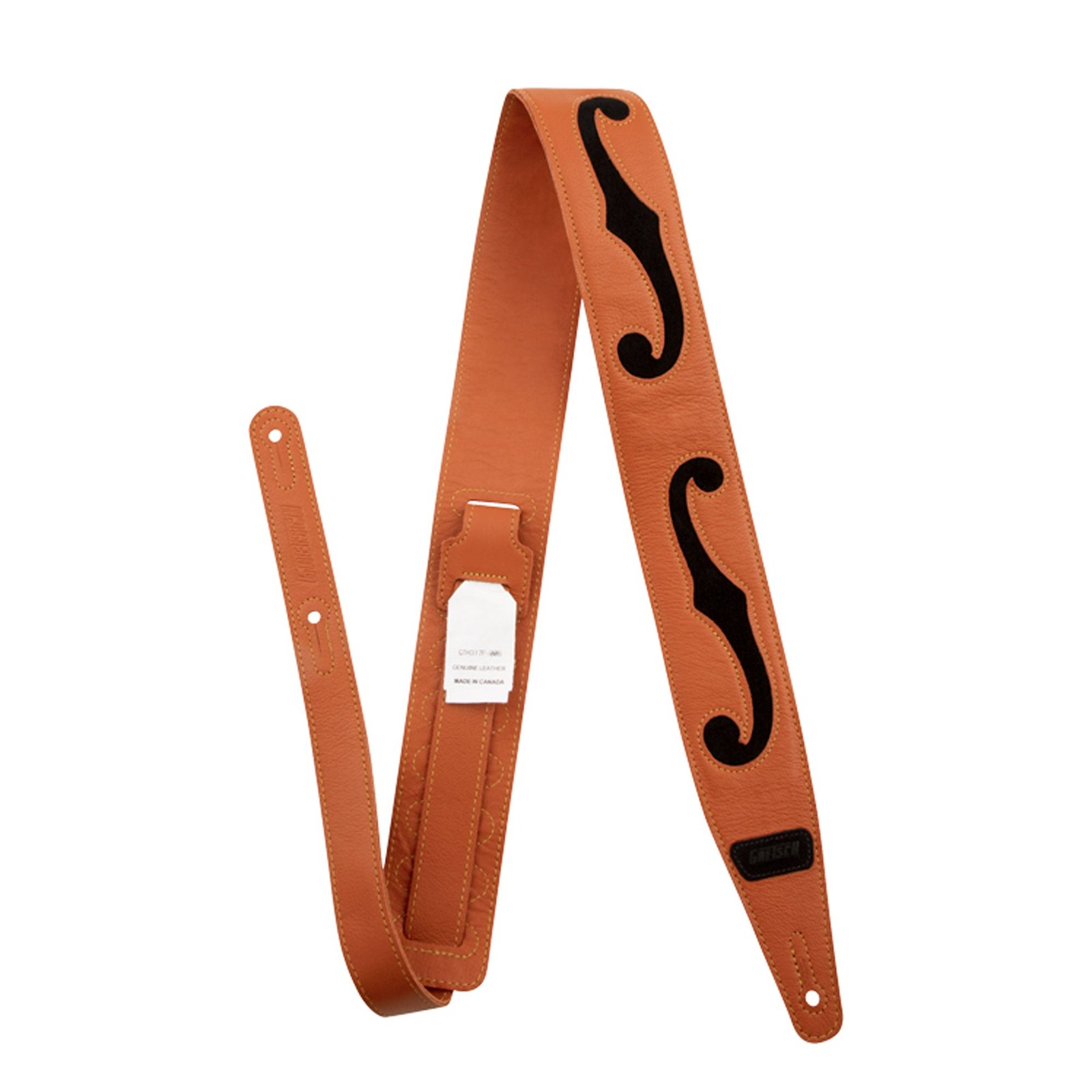 Кожаный ремешок Gretsch с F-образными отверстиями оранжевого и черного цветов 13690₽