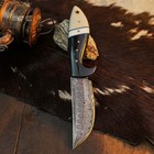 9.3" D2  EDC Damascus Hunting Fix Blade Knife Full Tang Resin Handle + Sheath — photo 4