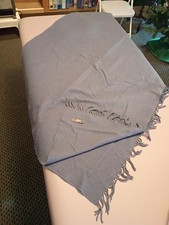 100 Pure Cashmere Throw Blue Fringe Soft Luxury Winter Cozy