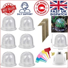 6-Pack 10-Inch Protective Garden Cloches with Labels & Stakes for Plant Care