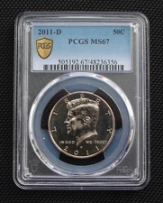 2011-D KENNEDY HALF DOLLAR PCGS MS67 50c