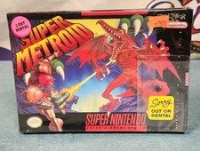 Super Metroid (SNES, 1994) Box Only Sealed Rental Box Copy! No Game Inside Rare!