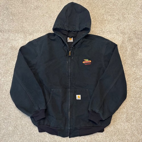 Carhartt Mens thermal jacket black insulated embroidered Delkalb seed logo sz 2X - Picture 2 of 7