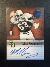 2008 Press Pass Legends Auto Sapphire Mike Singletary /15 Bears 