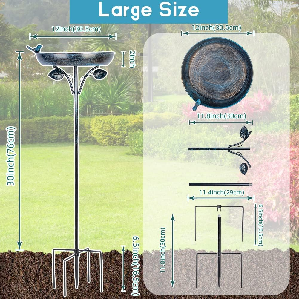 Outdoor Garden Bird Bath Metal Bird Baths Cast Iron Birdbath with