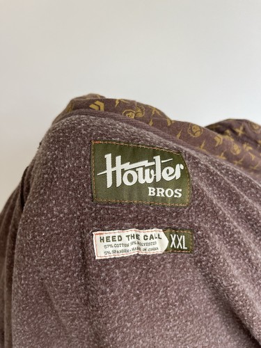 Howler Bros Sweatshirt Mens 2XL Full Zip Hoodie Brown Monkey Retro Trim EUC $100 - Picture 6 of 7