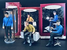 Hallmark Keepsake Ornaments 'Star Trek' Kirk, Spock, McCoy 1995,'96,'97 Lot of 3