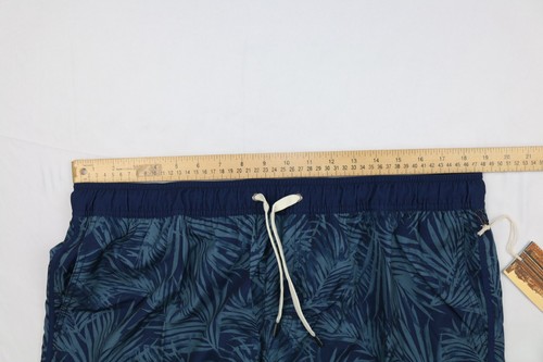 Fair Harbor Mens Size 3XL Blue Hawaiian Floral Swim Trunks Lined 7.5” Zip Pocket - Picture 12 of 13