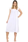 Ladies Victorian Frill Neck Sleeveless Vintage Style Nightdress