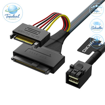 Mini-SAS Kabel SFF-8643 bis U.2 SFF-8639 NVMe SSD 2,6 Fuß Datenkabel