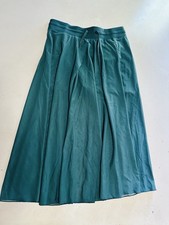 NWT HALARA Large High Waisted High Low Ruffle 2-in-1 Flare Mesh Green Maxi Skirt