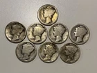 1916 Mercury Dime 8 Count Lot Silver