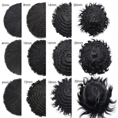 Afro Curl Mens Toupee Hairpiece French Lace Front African American Hair Systems