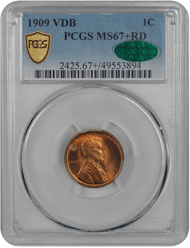 1909 VDB Lincoln PCGS CAC RD 67+