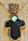 Sterling 925 2.25" Black Onyx Cross on 18" Sterling Silver Cable Chain — photo 3