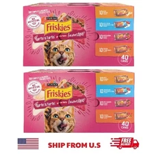 (2 pack)Purina Friskies Surfin' and Turfin' Variety Pack Cat Food 5.5 oz 40 Pack