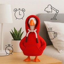 Cute Hoodie Duck Figurine Mini Desktop Decor Creative Home Decoration Gift