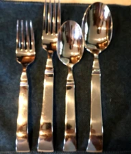 BRAND NEW SET 4 Yamazaki Nordika Stainless Steel Flatware Forks Teaspoon Soup