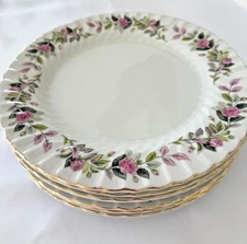 Vtg Creative Fine China Regency Rose Dinner Plates Japan Dainty Feminine Whimsy