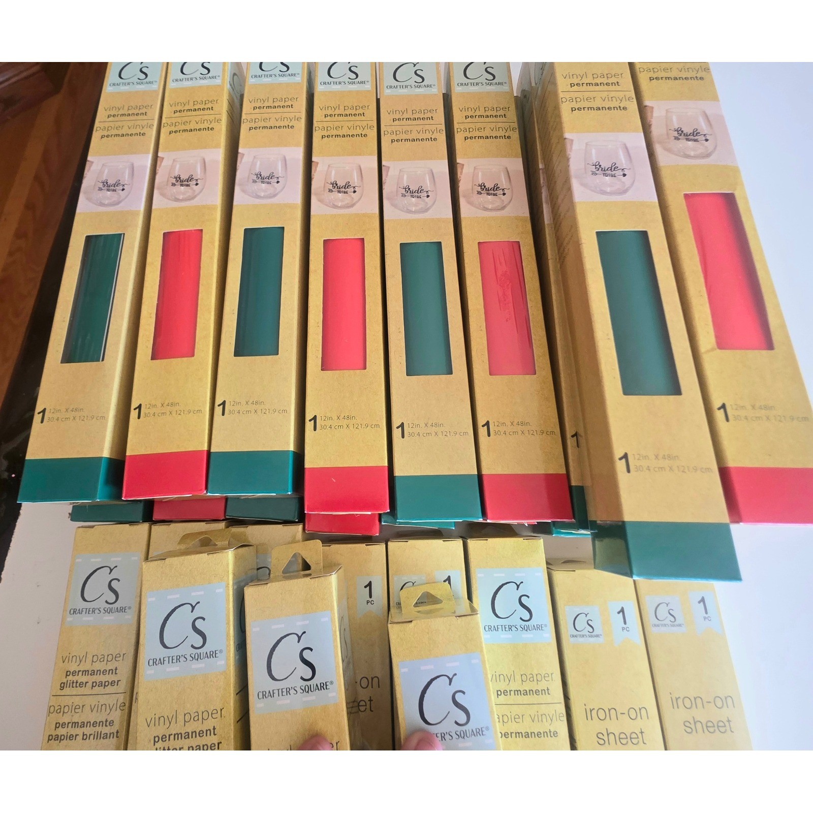 Crafter's Square Vinyl Paper Permanent Glitter Iron On Sheet 12inx48in DIY