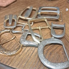 Lot Assorted Metal Western Belt Buckles Men Gold Silver Tone Engraved Floral