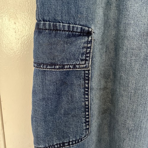 Yours Clothing Blue Denim Midi Skirt Size 20 Pockets - Picture 2 of 6