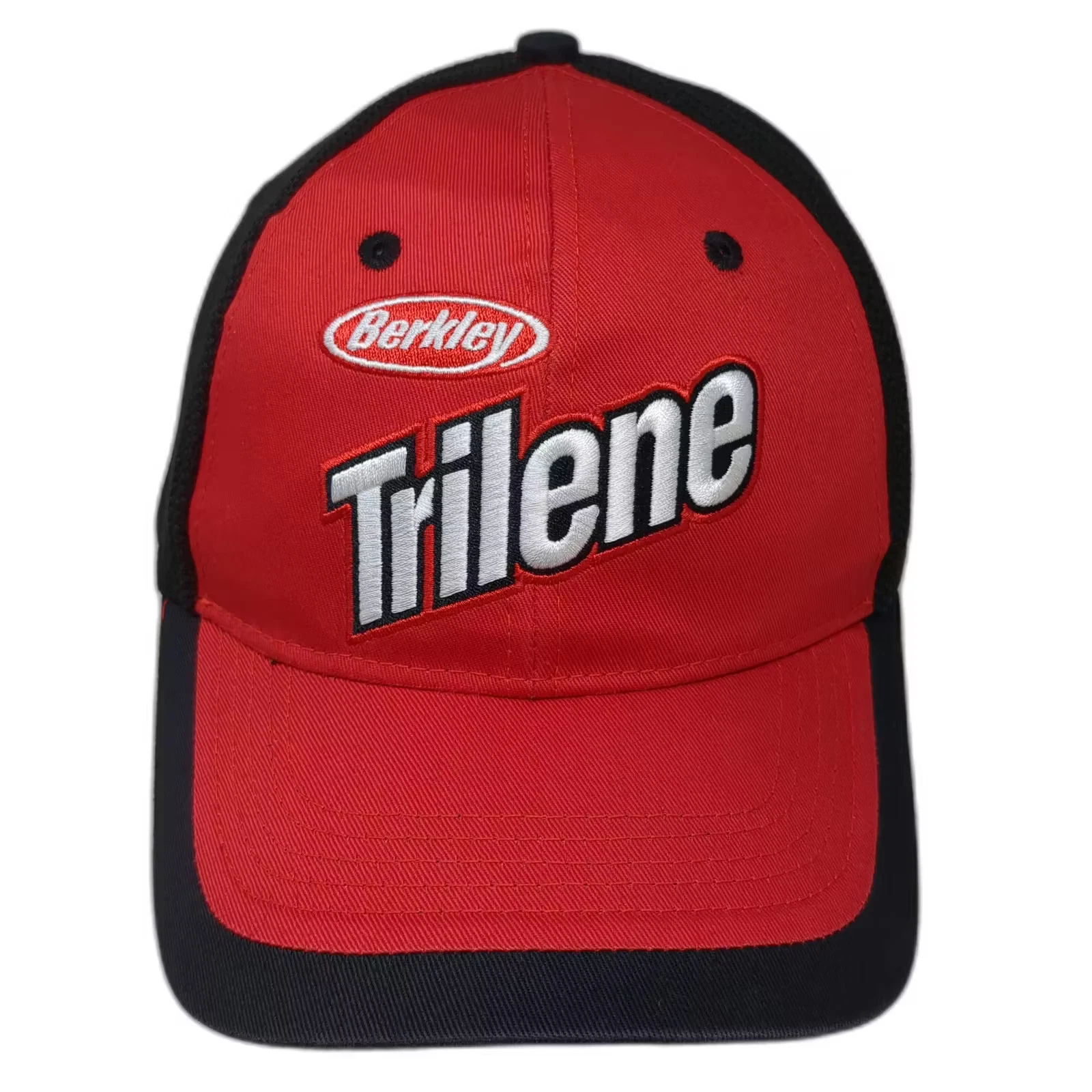 Berkley Trilene Fishing Hat Red Black Baseball Cap One Size Mesh Adjustable Gear