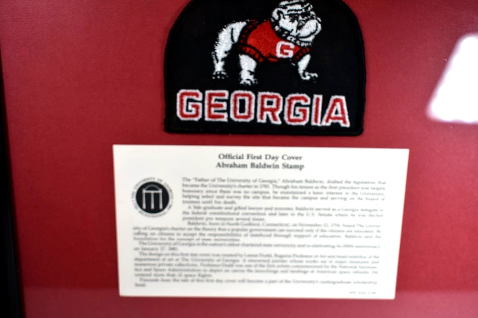 Framed University of Georgia 1st Day Cover Stamp With Georgia Bulldogs Patch - Image 3 of 4