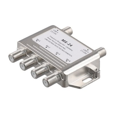 2 in 4 Out DiSEqC 4X2 Schalter Satellitensignal Multischalter LNB Spannung 9834