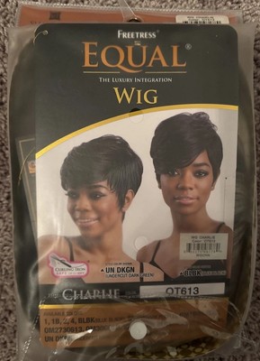 2PK Freetress,  Equal Charlie Pixie Cut Wig.  One Size Fits All. Blonde & Black 