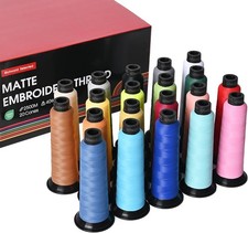 Embroidery Machine Thread 20 Colors 40WT 2500M Matte Polyester Cones