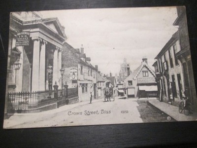 Postkarte - Crown Street, Diss (1910 verschickt) Two Brewers Inn, Carnham's? etc