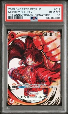 PSA10 Luffy ST01-012 1st Anniversary with Signature Oda One Piece