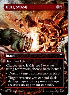 Marvel Super Heroes HULK SMASH! Borderless #332 Common, Foil, Borderless-Magic