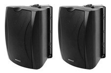 2) Rockville WET-6B 70V 6.5" IP55 Black Commercial Indoor/Outdoor Wall Speakers