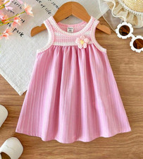 SHEIN Girls 2T  3T Pink Sleeveless Sundress K...