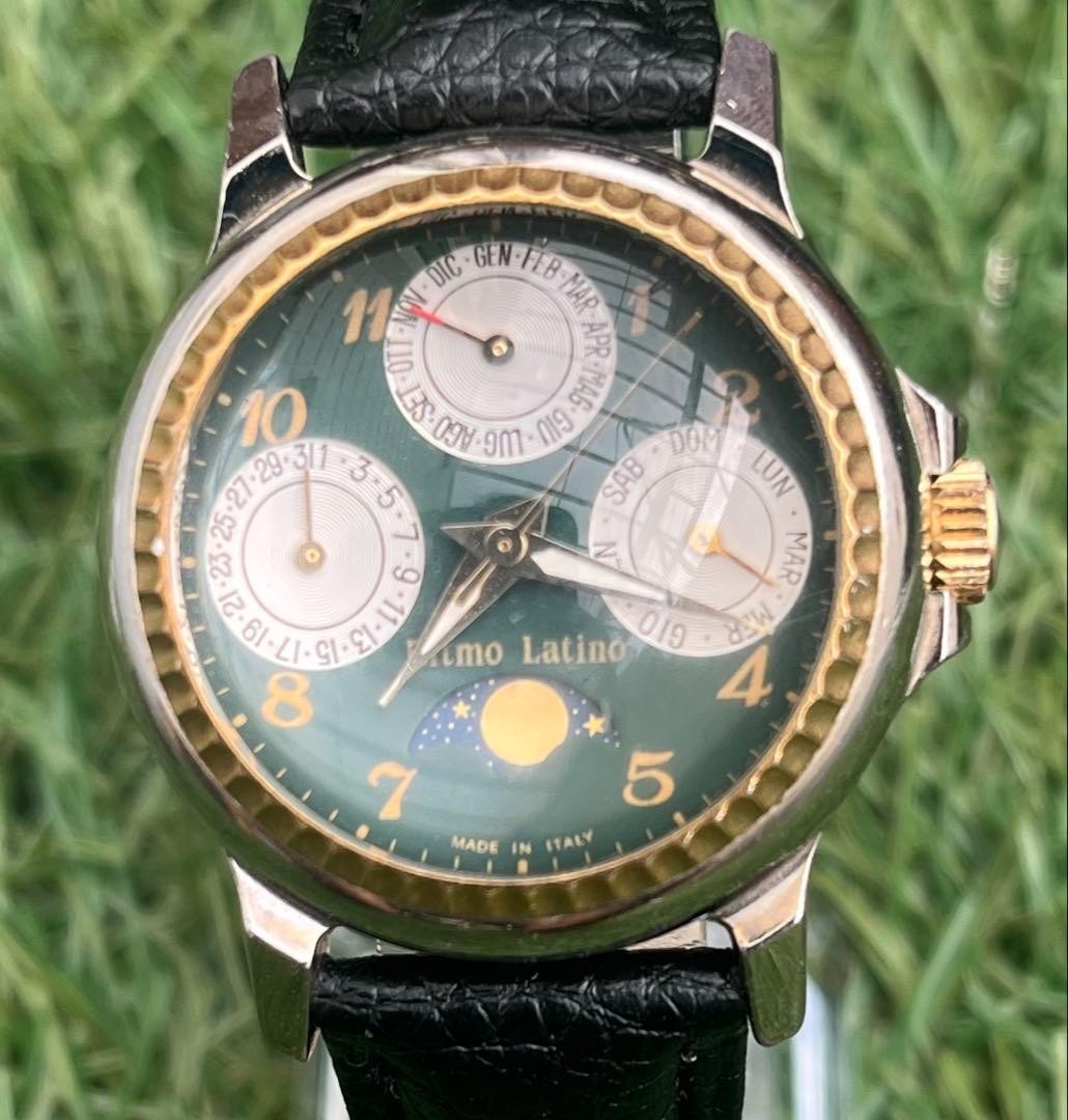 S*n様 Ritmo Latino 腕時計 モザイク クォーツ Ritmo Latino Men's Vintage Moon Phase Triple Calendar… - Gem