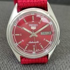 VINTAGE SEIKO 5 AUTOMATIC 7009A JAPAN MENS RED COLOR DIAL WATCH 2956-U — photo 5