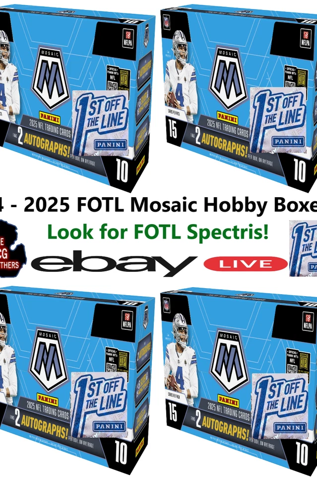 Break #312 FOTL Mosaic 2025 Football Hobby Box x4