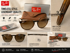 Ray-Ban RB4171 Erika Unisex Polarized Sunglasses Tortoise Brown 54mm NEW 197 FS