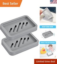 Durable 2PCS Grey Soap Dishes - Easy Clean, Extend Soap Life for Bath  Kitchen