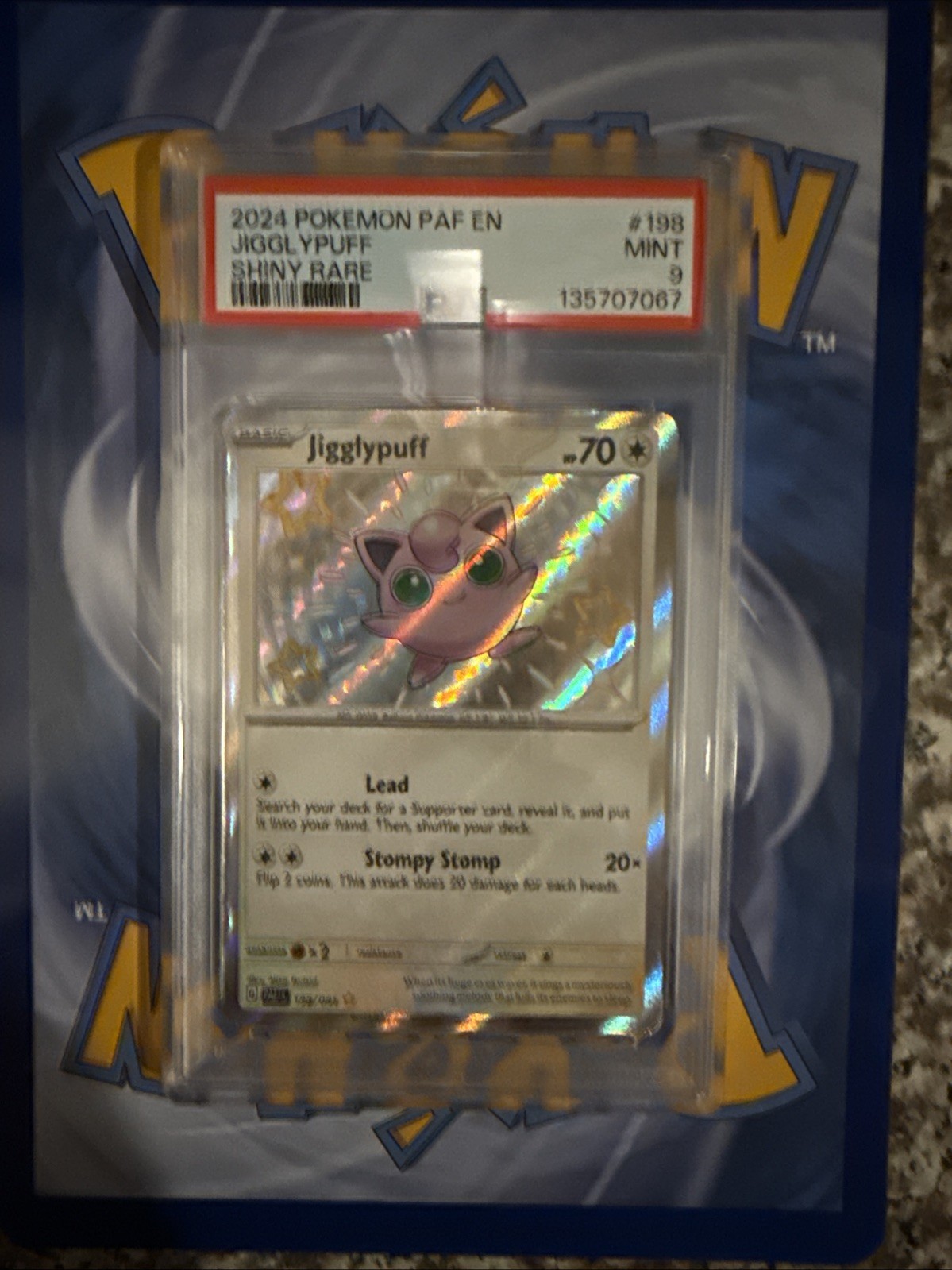 2024 POKEMON PAF EN-PALDEAN FATES JIGGLYPUFF #198 SHINY RARE PSA 9