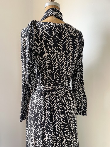Vintage Diane Von Fustenberg Cotton & Rayon Knit Maxi Dress Italy VTG 12 S/M - Picture 11 of 13