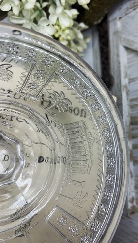 Antique 1870s Adams & Co Pressed Glass Egyptian Footed Sauce Dish EAPG Parthenon - Picture 6 of 6