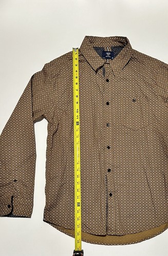 Level Ten Men's Long Sleeve Button Up Shirt Medium Brown Blue White - Picture 4 of 5
