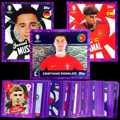 Stickers Topps UEFA EURO 2024 -- PÚRPURA / PÚRPURA -- pegatinas individuales a elegir - Imagen 1 de 91