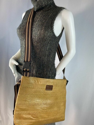 Dolce & Gabbana Tan Leather Stitch Pattern Convertible Messenger Bag - Picture 3 of 11
