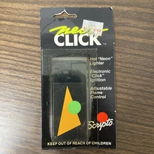 VTG 1990 SCRIPTO Neon Click Disposable Lighter NEW