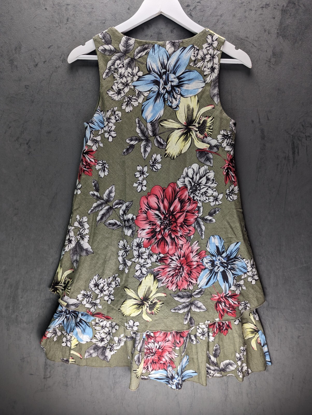 Joe Browns Tunic Style Dress Size 8 Floral Green Linen Mix Lined Women’s image 9