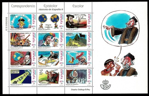 MP.76 Minipliego Correspondencia epistolar escolar 2001 sellos España stamps